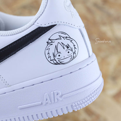 nike air force 1 custom - luffy et barbe blanc manga one piece - Sneakeaze customs SKZ