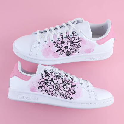 Fleurs Aquarelle (modèle au choix) - Stan Smith custom - SNEAKEAZE CUSTOMS