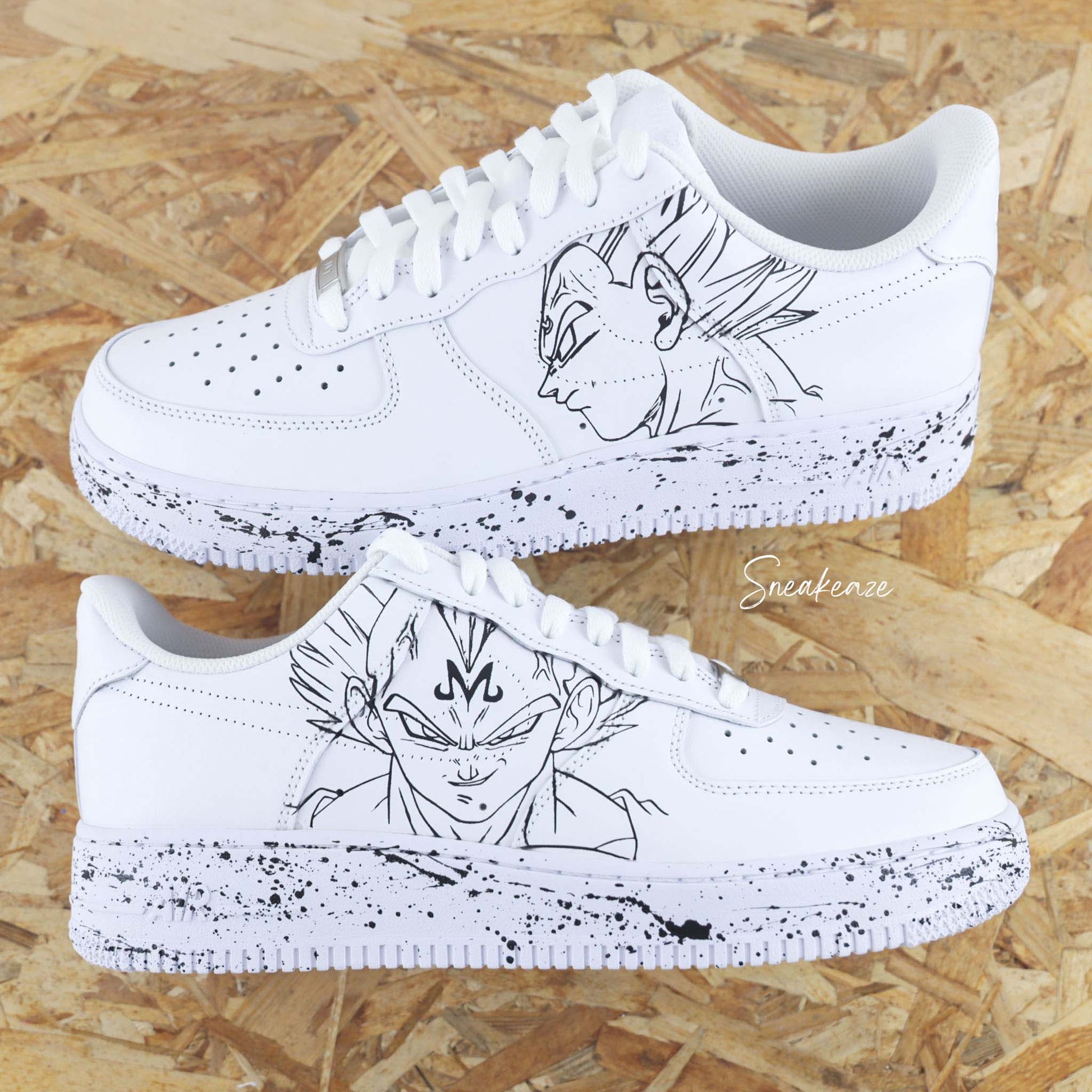 Baskets Nike Air Force 1 custom - vegeta - baskets personnalisées manga animé japonais dragonball Z - dbz