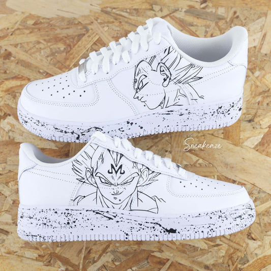 Baskets Nike Air Force 1 custom - vegeta - baskets personnalisées manga animé japonais dragonball Z - dbz
