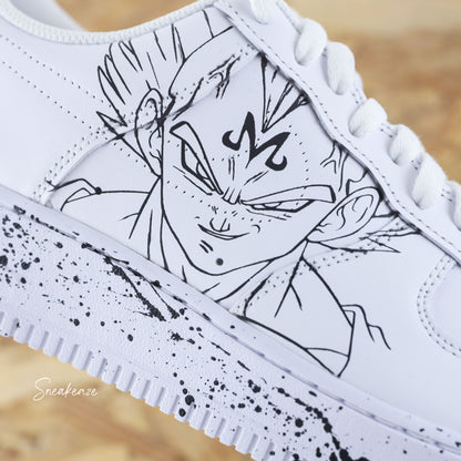 Baskets Nike Air Force 1 custom - majin vegeta - baskets personnalisées manga animé japonais dragonball Z - dbz