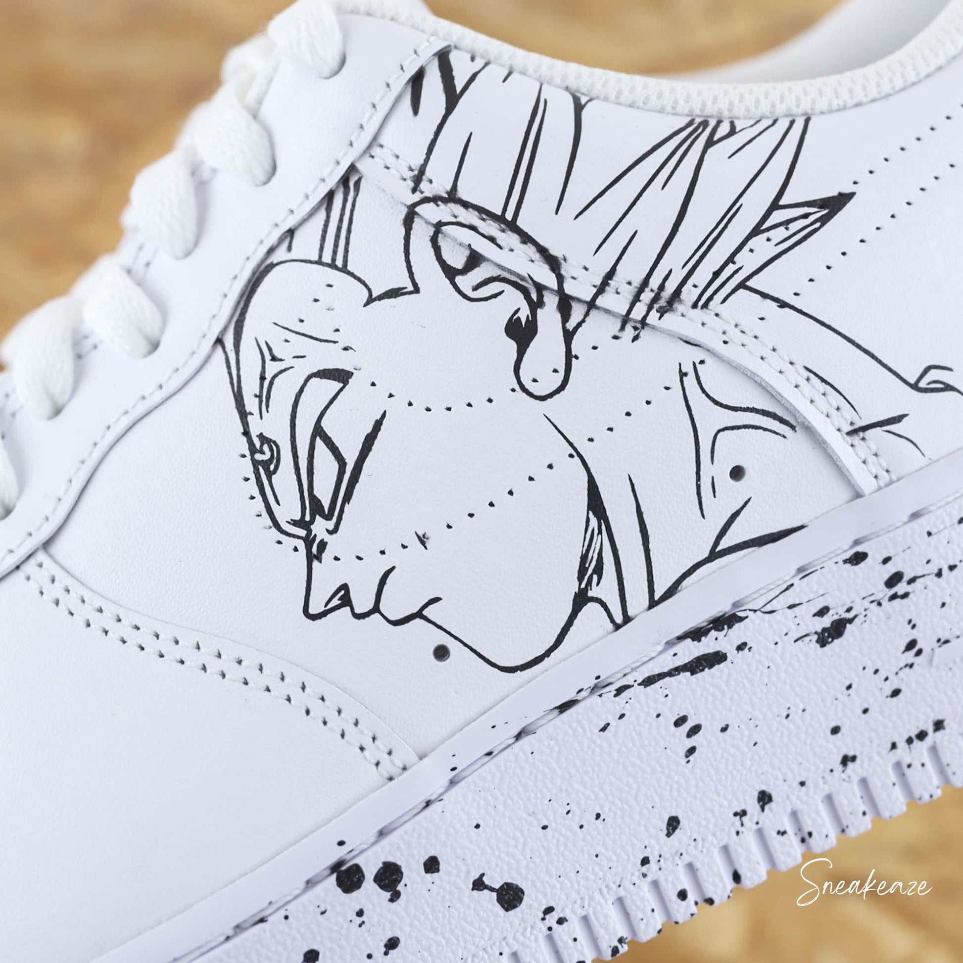 Baskets Nike Air Force 1 custom - majin vegeta - baskets personnalisées manga animé japonais dragonball Z - dbz