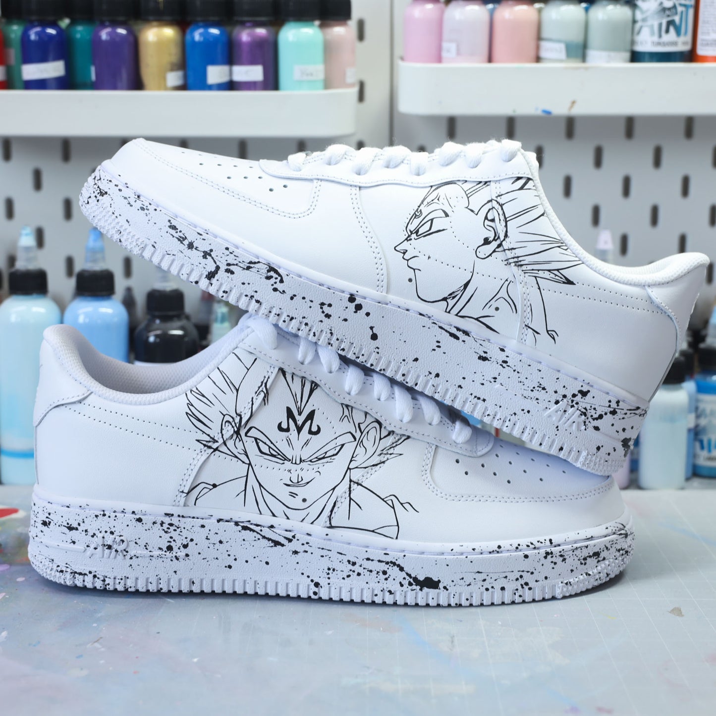 Baskets Nike Air Force 1 custom - majin vegeta - baskets personnalisées manga animé japonais dragonball Z - dbz