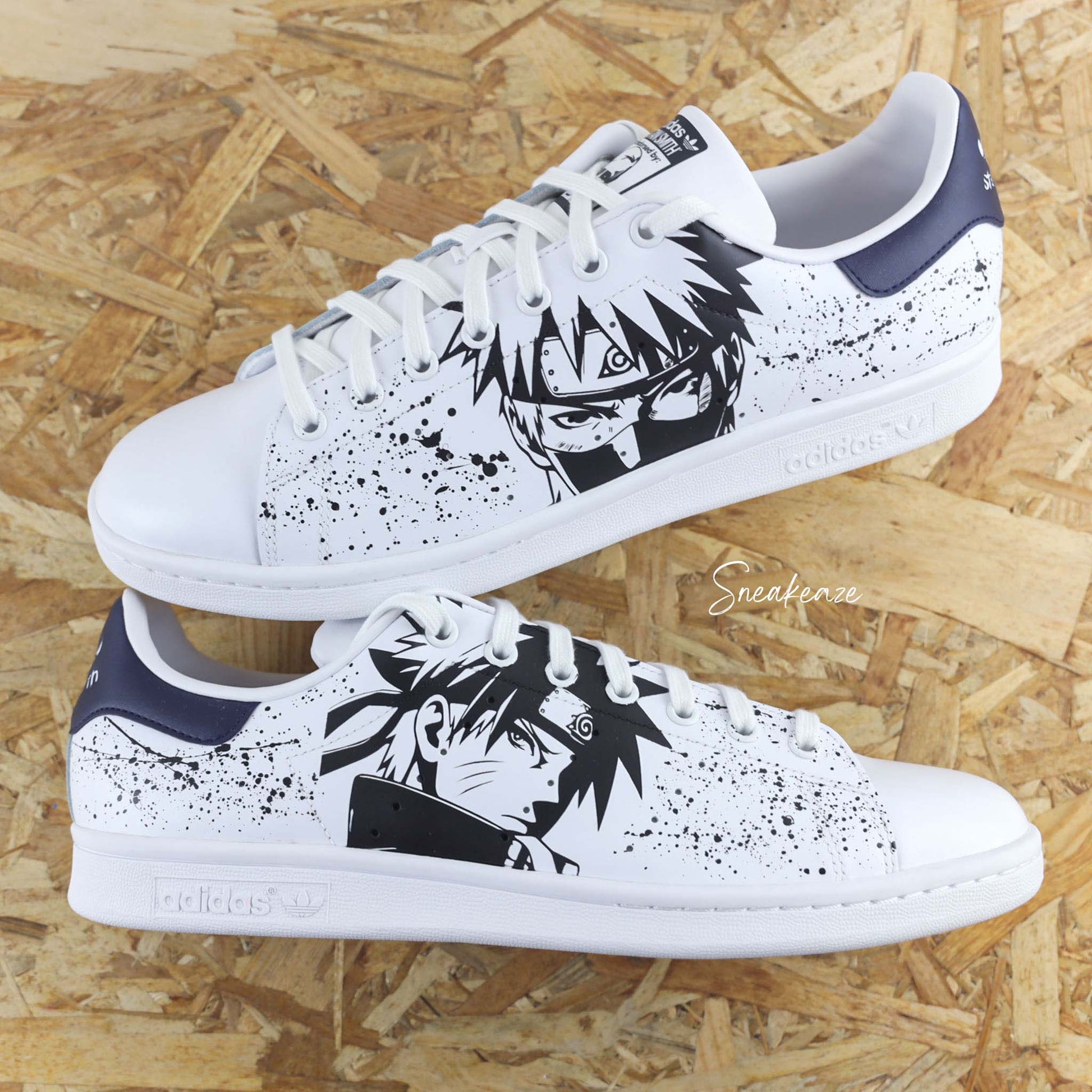 baskets adidas stan smith custom itachi naruto kakashi sasuke sneakers manga akatsuki - sneakeaze custom