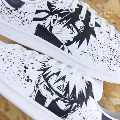baskets adidas stan smith custom itachi naruto kakashi sasuke sneakers manga akatsuki - sneakeaze custom