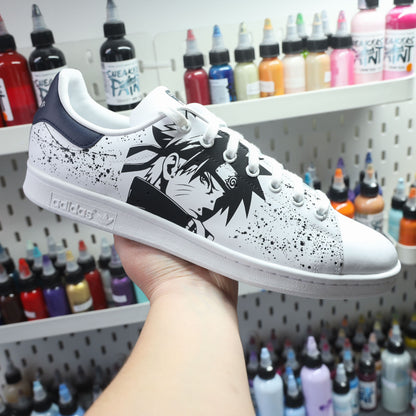 baskets adidas stan smith custom itachi naruto kakashi sasuke sneakers manga akatsuki - sneakeaze custom