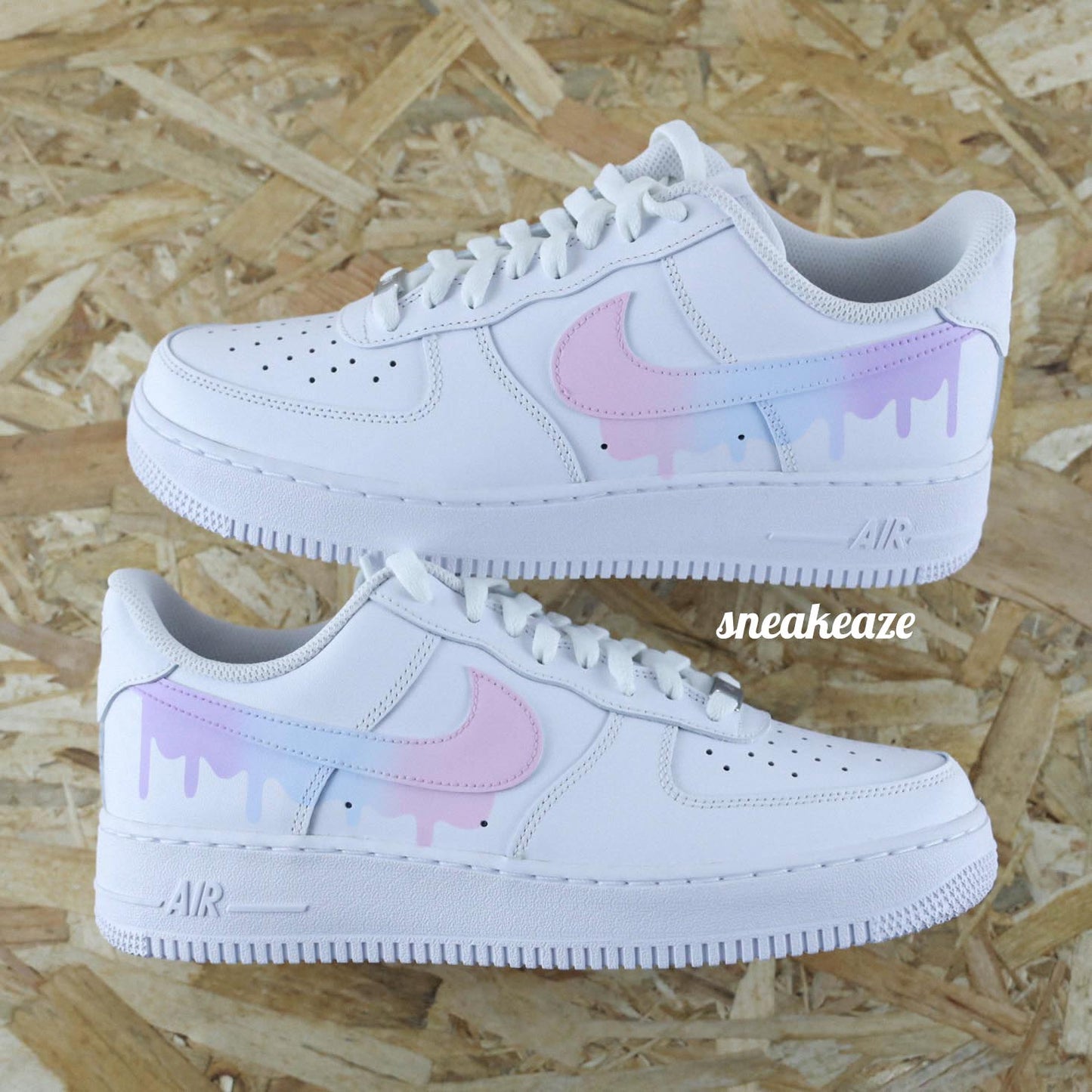 nike air force 1 custom drip pastel sneakers af1 rose pour femme basket custom lila