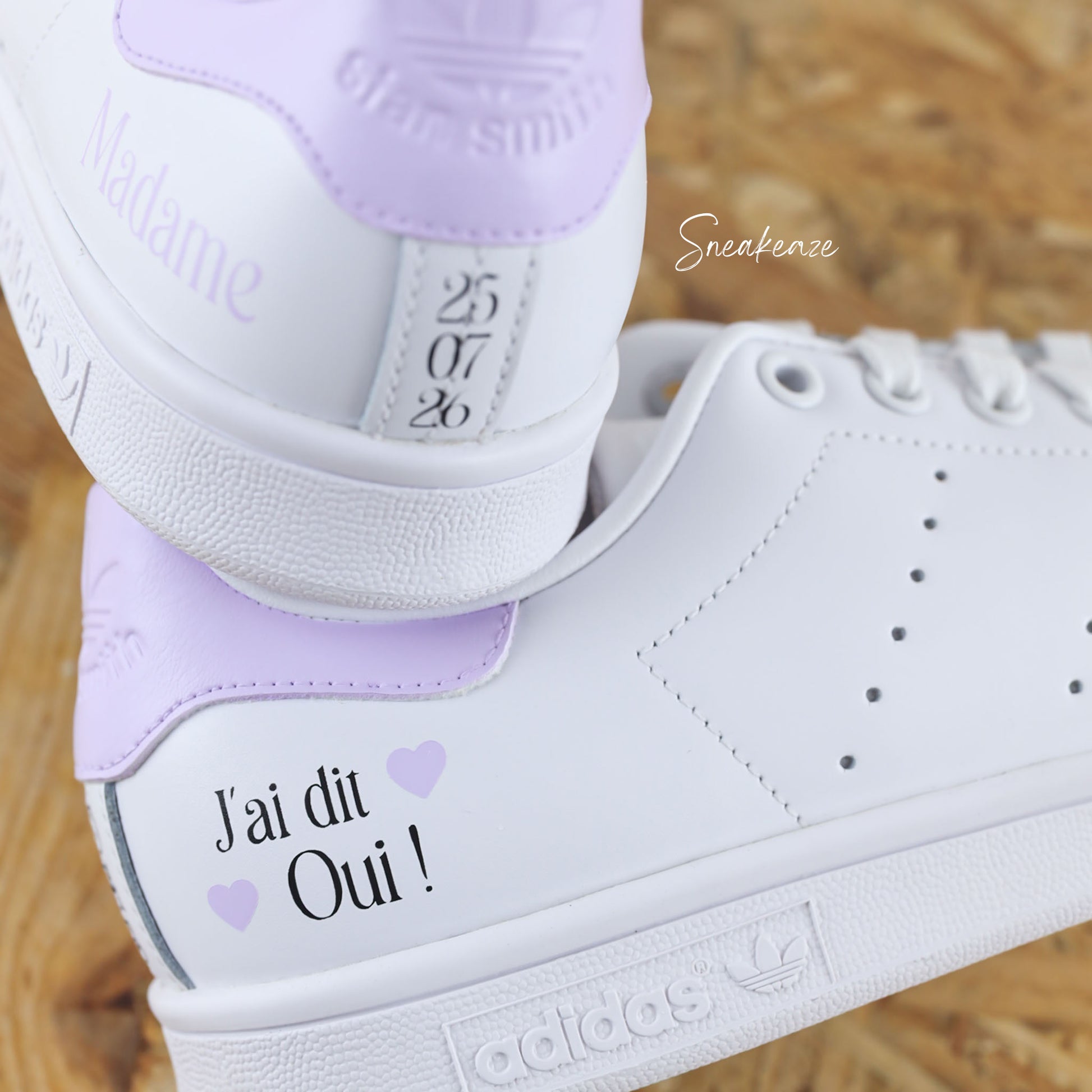 Madame lila - Stan Smith custom mariage - SNEAKEAZE CUSTOMS