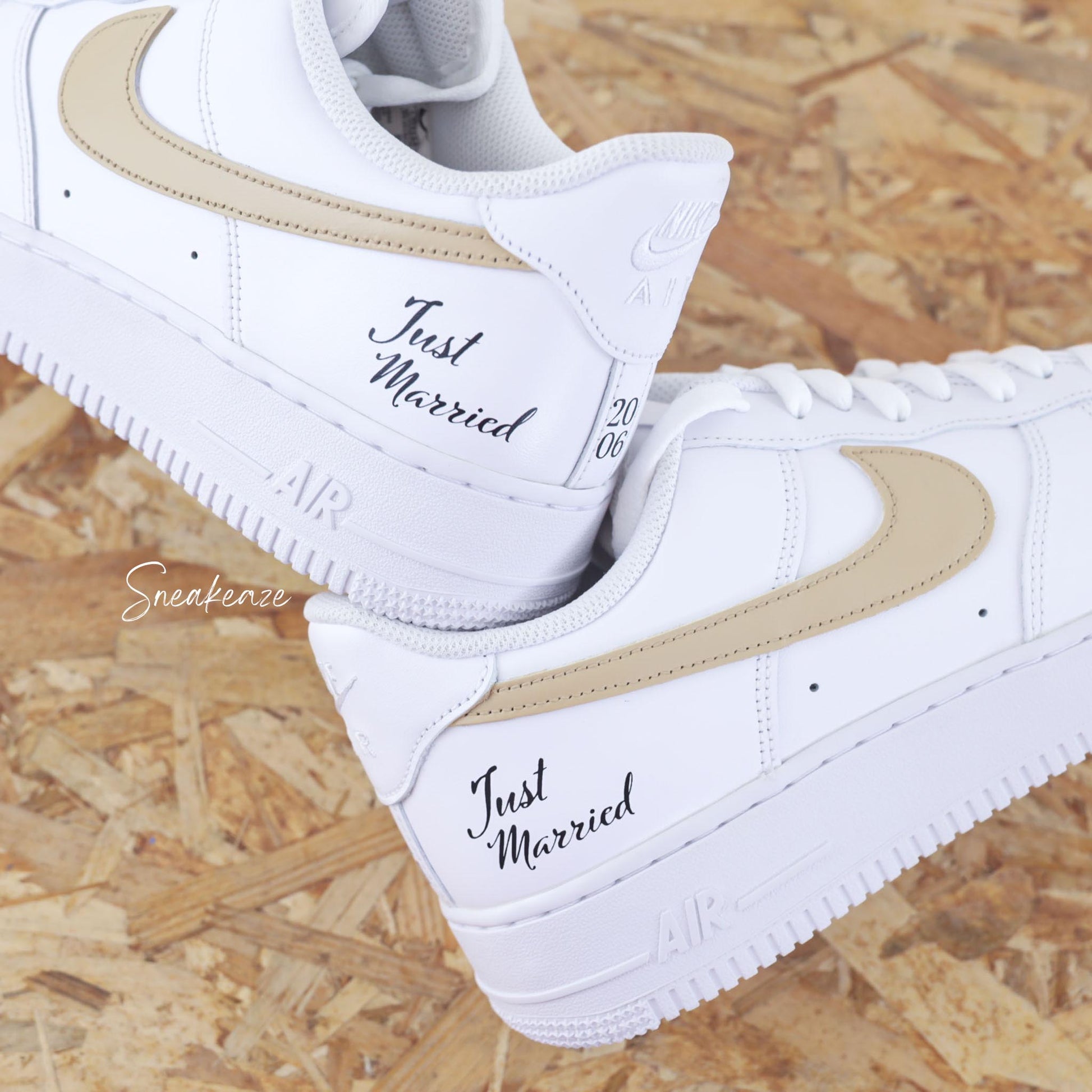 Just Married - Air Force 1 custom - SNEAKEAZE CUSTOMS