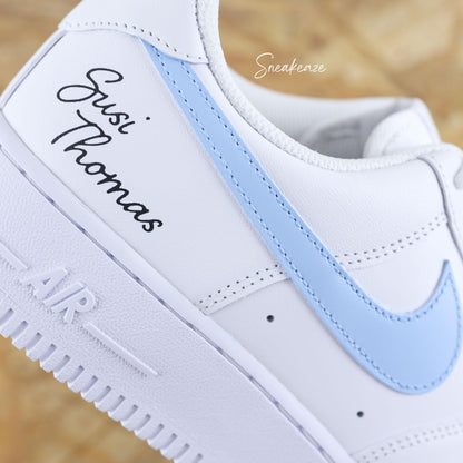 baskets nike air force 1 custom mariage inscription des prénoms et date du mariage wedding sneakeaze customs skz