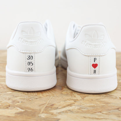 Date & Initiales talon - Stan Smith custom mariage - SNEAKEAZE CUSTOMS