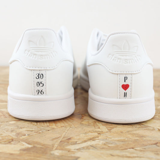 Date & Initiales talon - Stan Smith custom mariage - SNEAKEAZE CUSTOMS