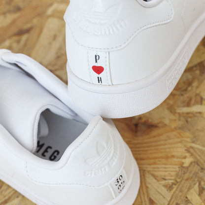 Date & Initiales talon - Stan Smith custom mariage - SNEAKEAZE CUSTOMS