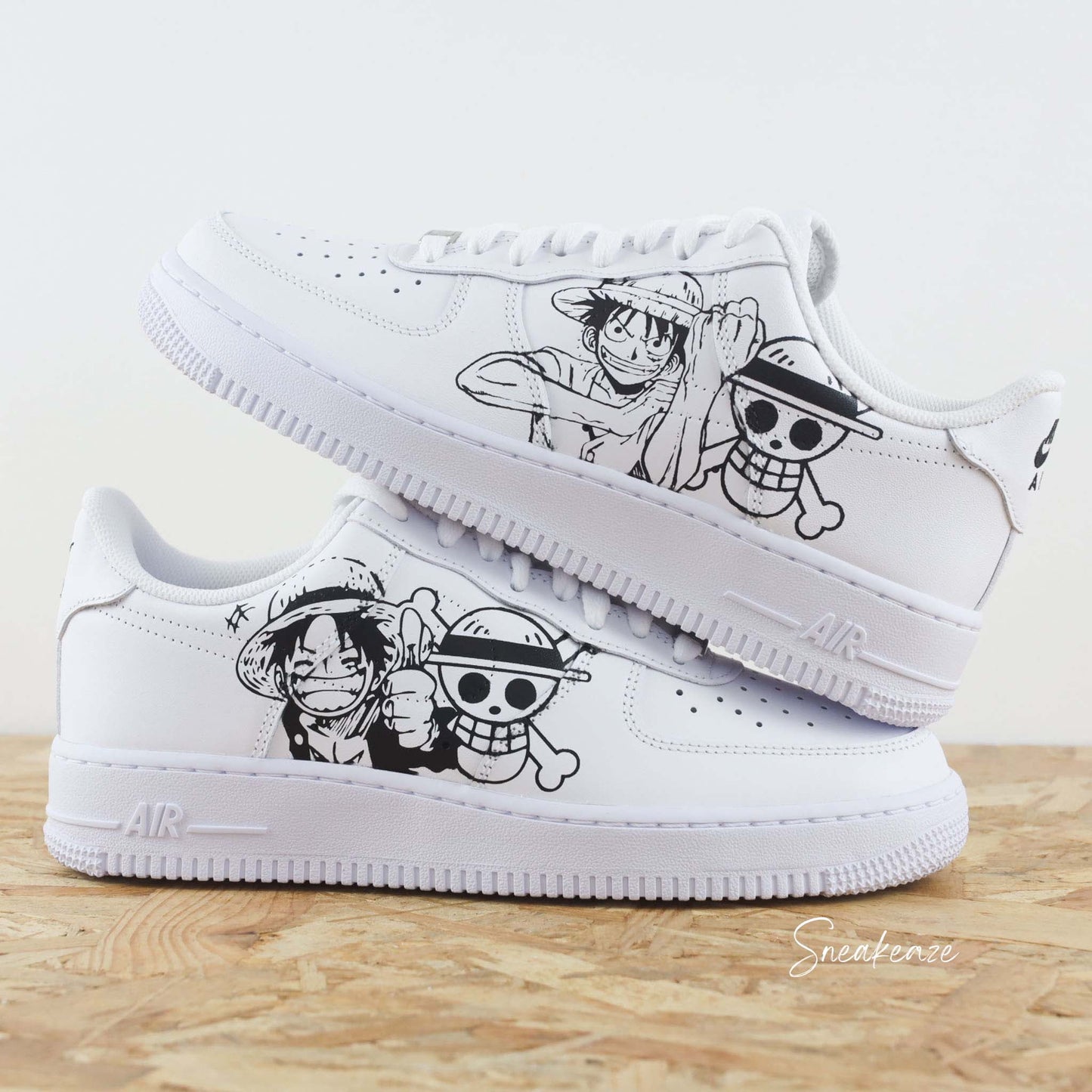 nike air force 1 custom manga animé one piece luffy Roronoa Zoro sneakers af1 personnalisé customisé naruto dbz sasuke
