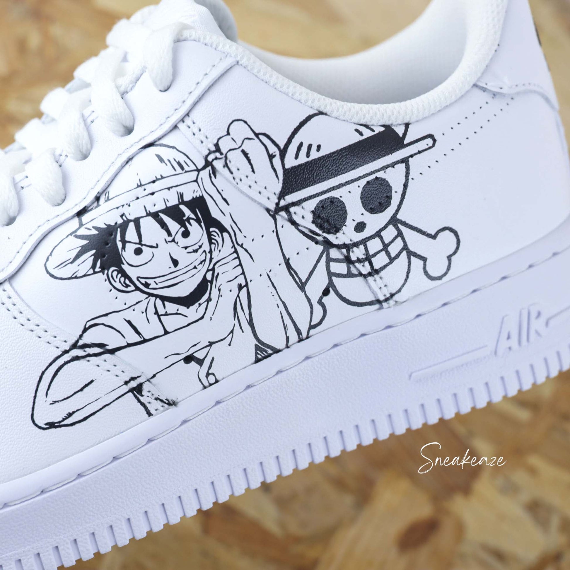 nike air force 1 custom manga animé one piece luffy Roronoa Zoro sneakers af1 personnalisé customisé naruto dbz sasuke