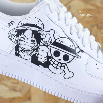 nike air force 1 custom manga animé one piece luffy Roronoa Zoro sneakers af1 personnalisé customisé naruto dbz sasuke