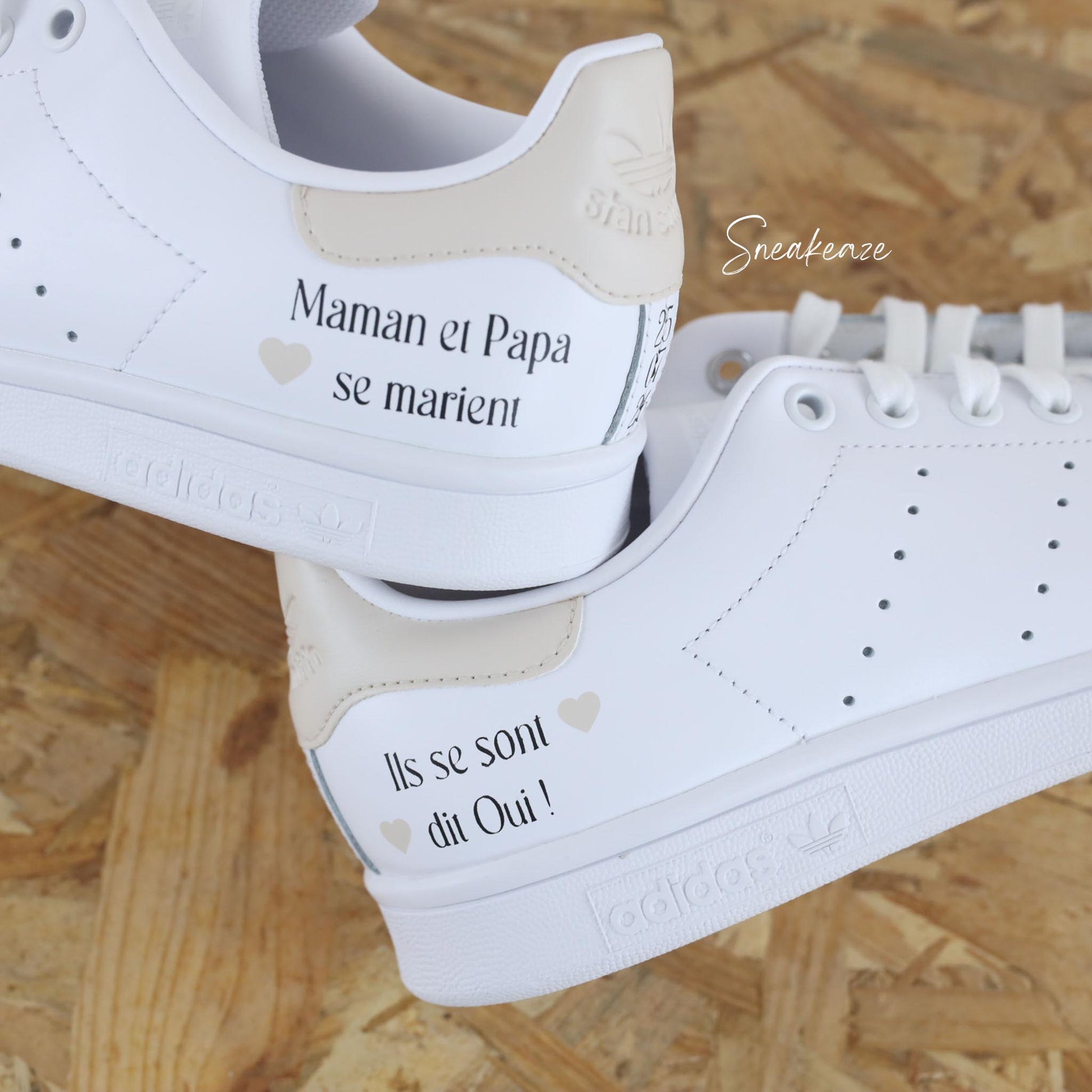Mes parents se marient - Stan Smith custom mariage - SNEAKEAZE CUSTOMS