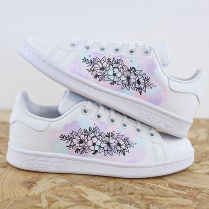 Fleurs pastel - Stan Smith custom