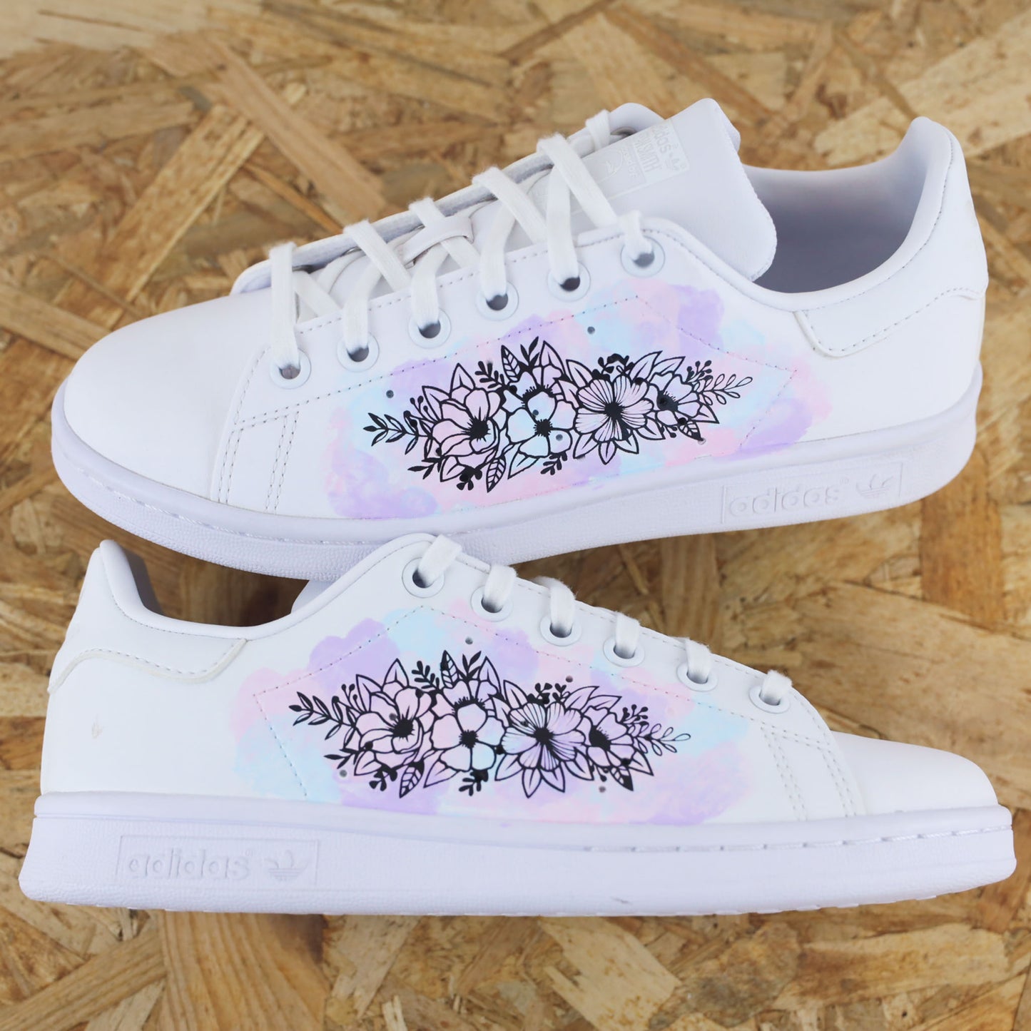 Fleurs pastel - Stan Smith custom