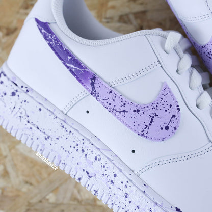 baskets nike air force 1 custom splash violet sneakers af1 sneakeaze
