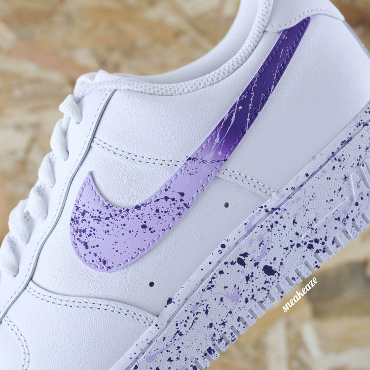 baskets nike air force 1 custom splash violet sneakers af1 sneakeaze