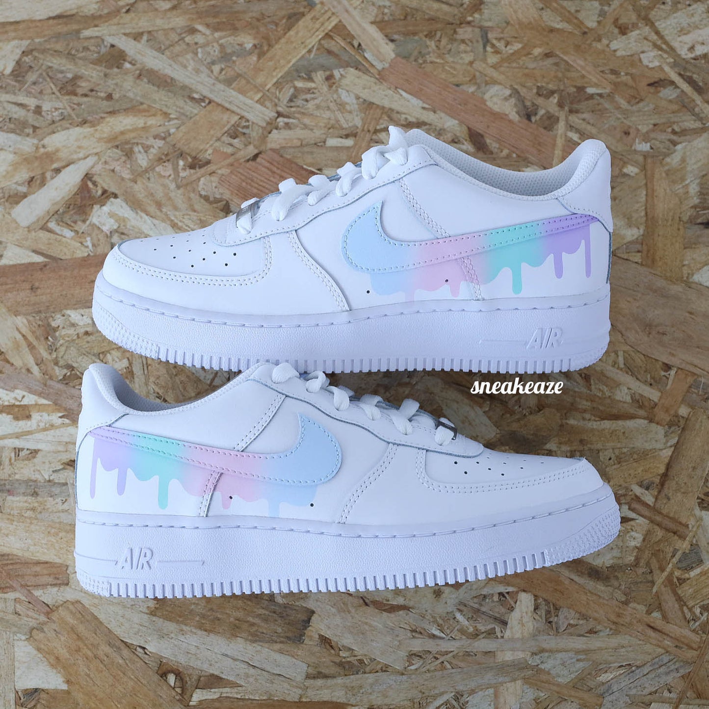 nike air force 1 custom drip pastel sneakers af1 rose pour femme basket custom lila