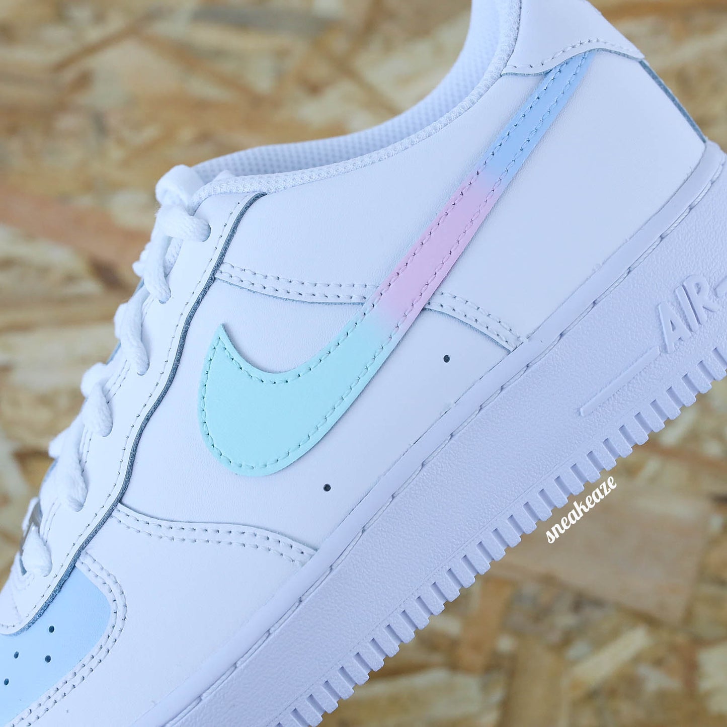 nike air force 1 custom mermaid sirène pastel sneakers af1 sneakeaze customs