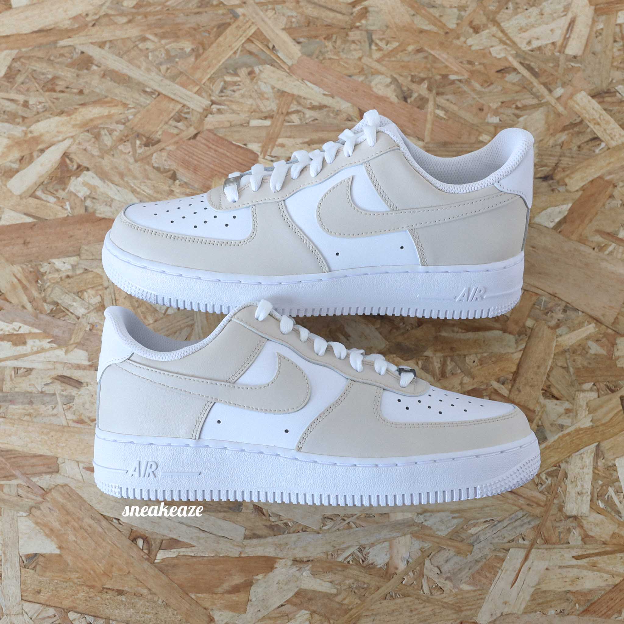 Nike Air Force 1 Custom Color Tones Beige Clair SNEAKEAZE CUSTOMS nike-air-force-1-custom-color-tones-beige-clair-sneakeaze-customs