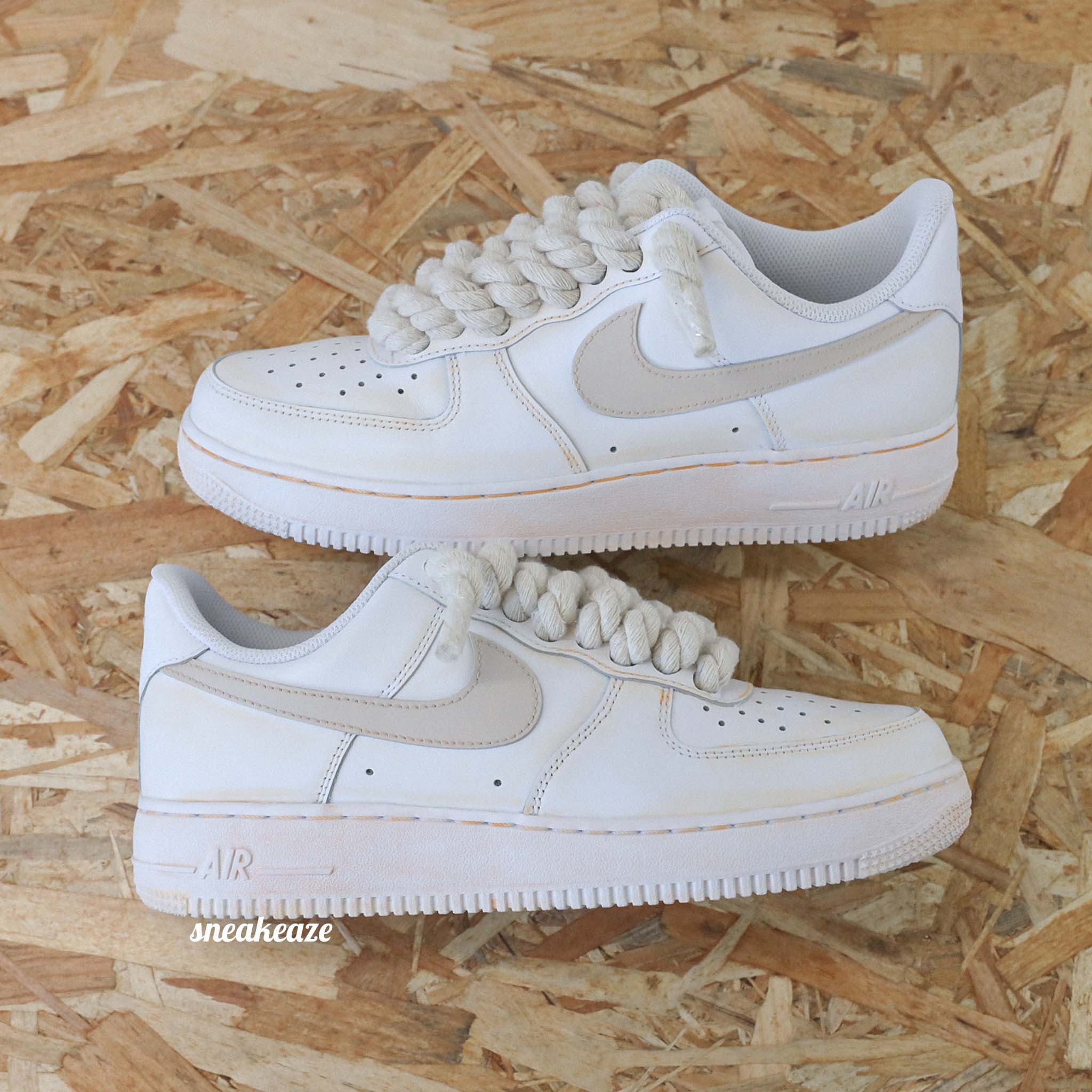 Nike Air Force 1 custom Old Rope Laces SNEAKEAZE CUSTOMS