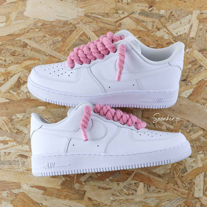 Baskets Nike Air Force 1 custom Lacets Corde unc blue