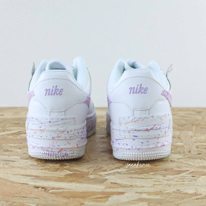 baskets nike air force 1 shadow custom splash pastel rose et lila sneakers af1 sneakeaze