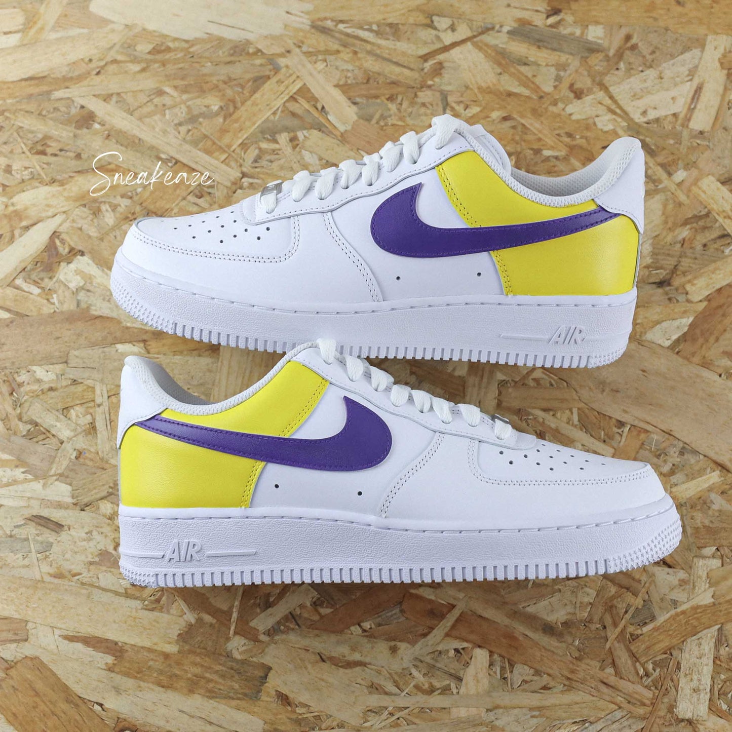 baskets nike air force 1 AF1 custom color block lakers sneakeaze skz custom