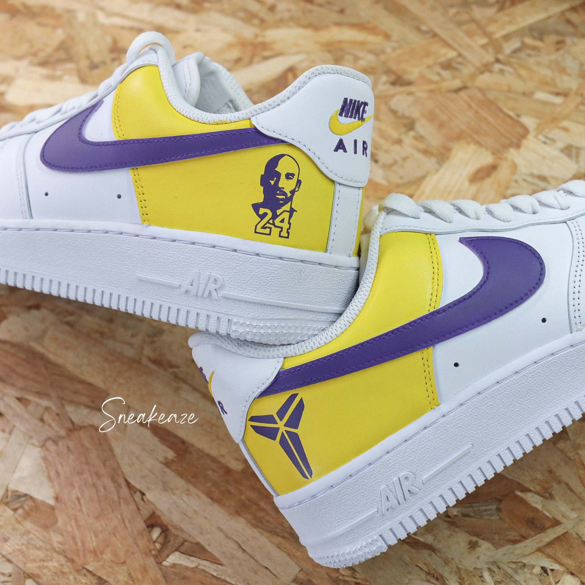 baskets nike air force 1 custom Lakers - sneakeaze customs skz