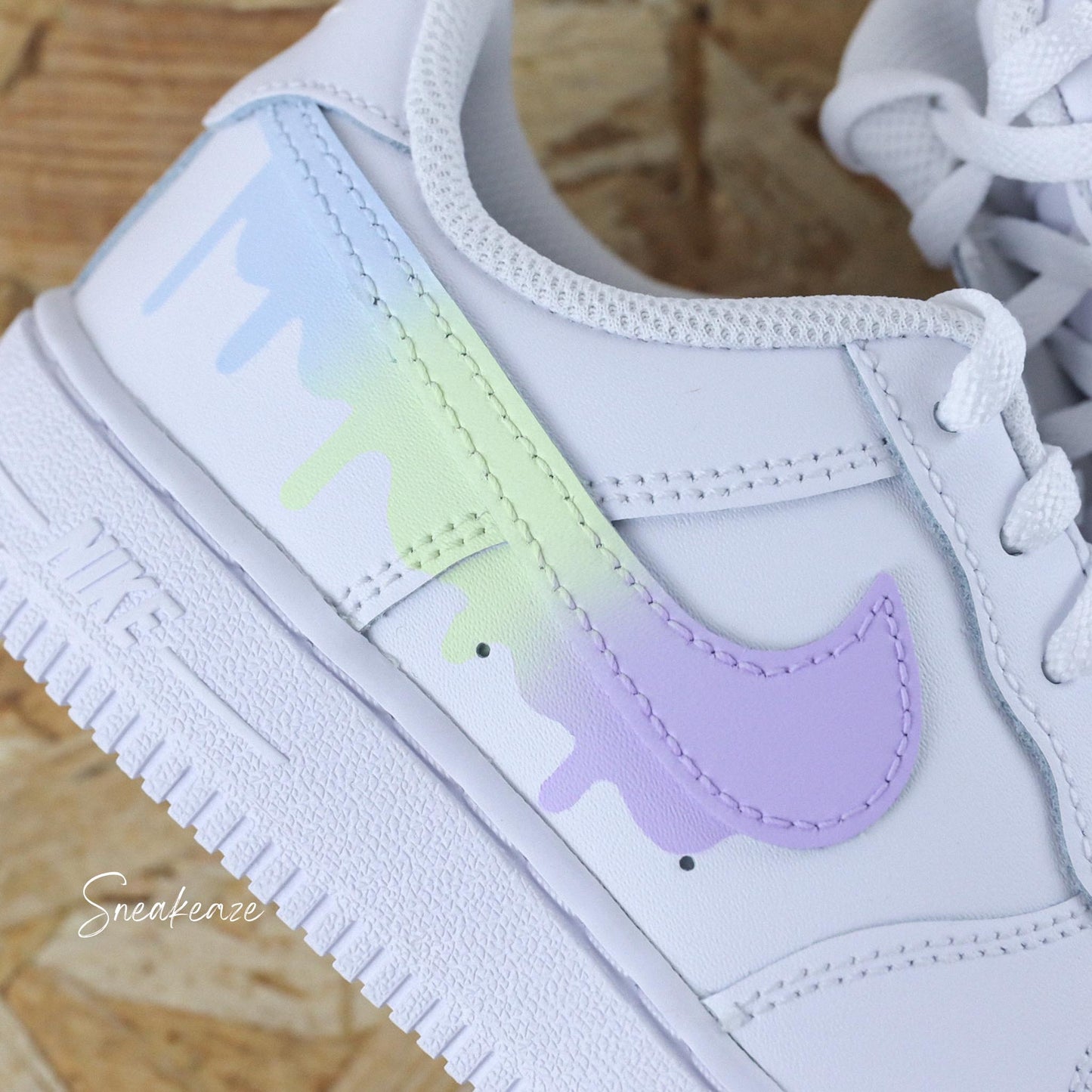 nike air force 1 enfant custom drip licorne pastel sneakers af1 sneakeaze