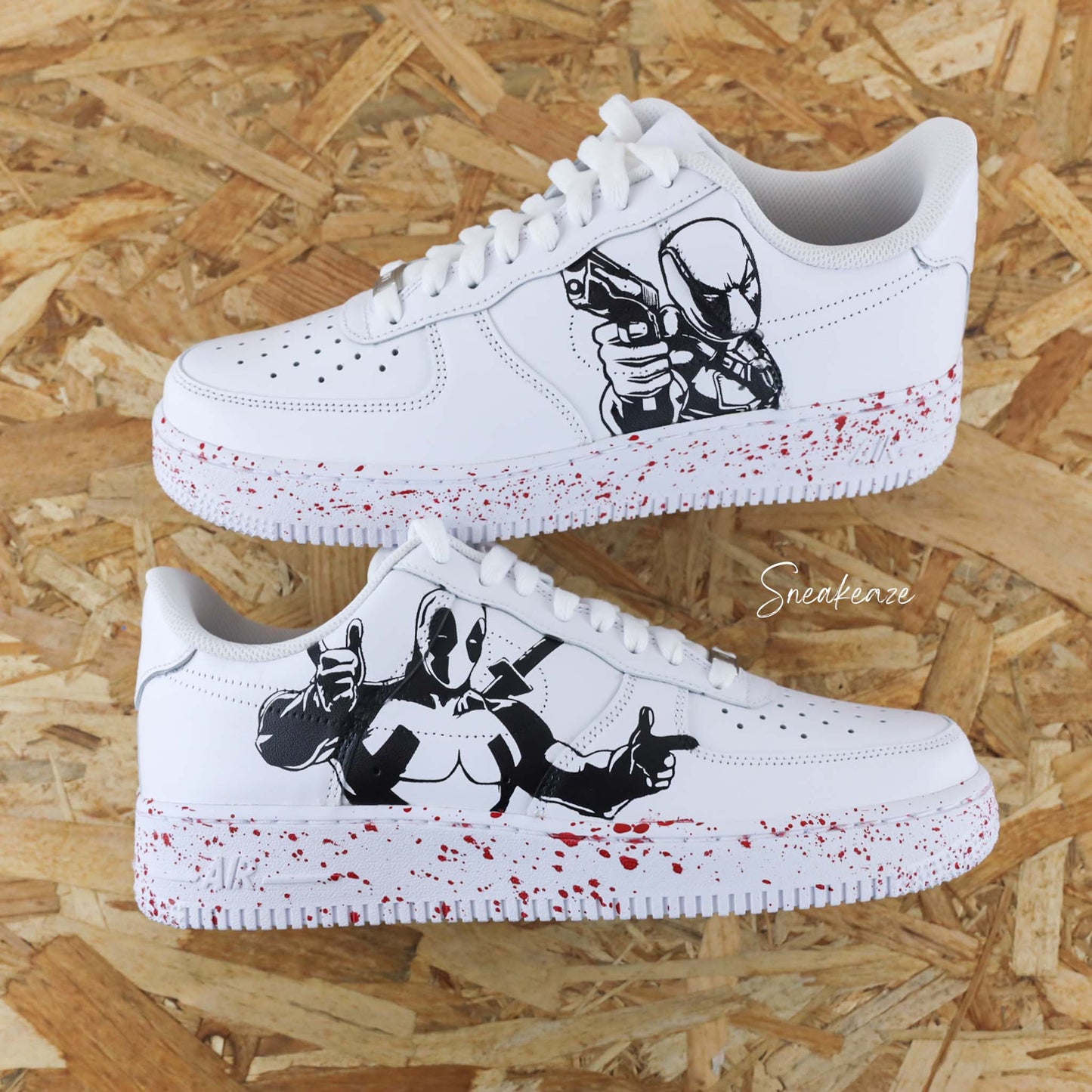 Nike Air Force 1 custom - Deadpool - Marvel baskets personnalisées sur mesure pour homme et femme