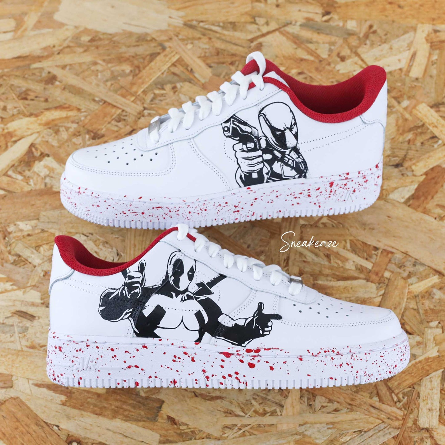 Nike Air Force 1 custom - Deadpool - Marvel baskets personnalisées sur mesure pour homme et femme