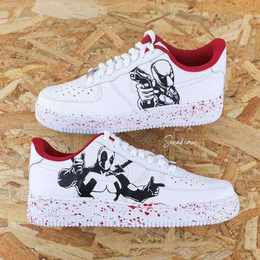 Nike Air Force 1 custom - Deadpool - Marvel baskets personnalisées sur mesure pour homme et femme