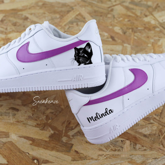 chat violet (couleur au choix) - Air Force 1 custom