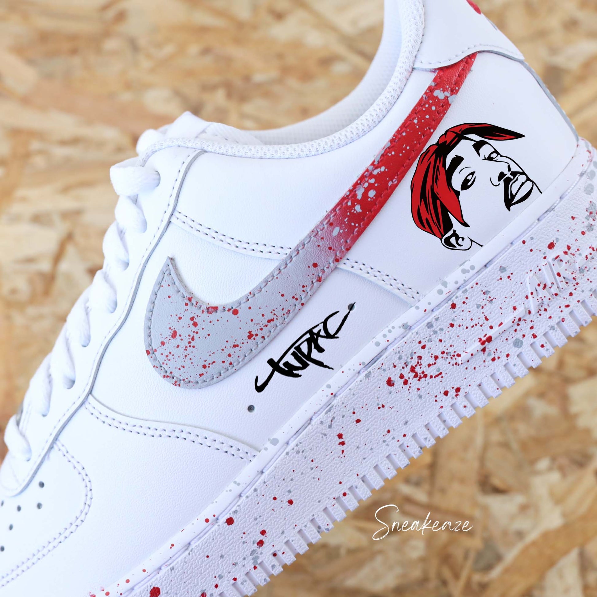 nike air force 1 custom tupac shakur rap af1 sneakers sneakeaze