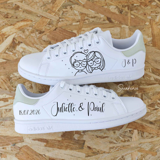 Amoureux - Stan smith custom mariage