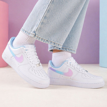 nike air force 1 custom lila violet pastel sneakers af1 sneakeaze customs skz