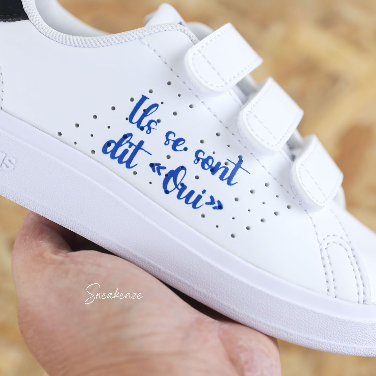 Papa & Maman sont mariés - Adidas advantage enfant custom mariage - SNEAKEAZE CUSTOMS
