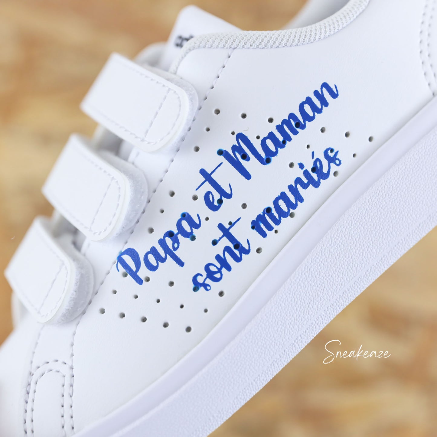 Papa & Maman sont mariés - Adidas advantage enfant custom mariage - SNEAKEAZE CUSTOMS