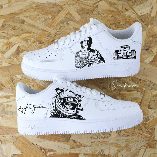 Nike Air Force 1 custom Ayrton Senna sneakers personnalisées Formule 1