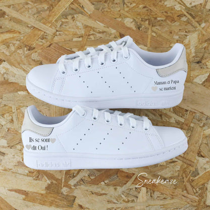 Mes parents se marient - Stan Smith custom mariage - SNEAKEAZE CUSTOMS
