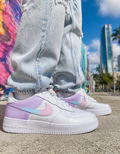 Nike Air Force 1 personnalisée femme couleurs pastel