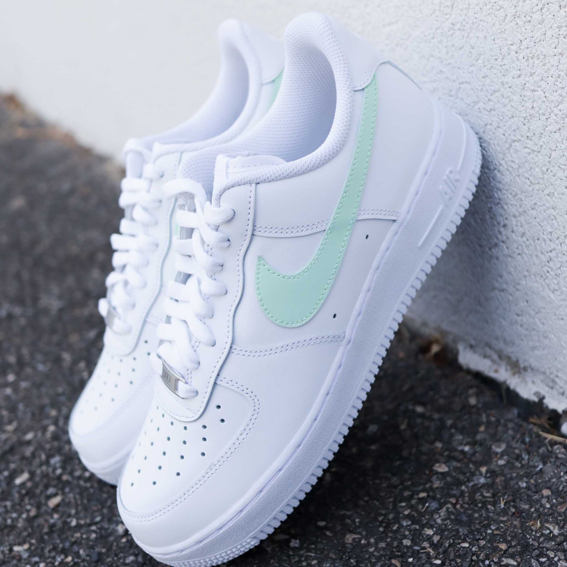 nike air force 1 custom pastel menthe baskets custom pour femme sneakers af1 pour enfants nike personnalisable 