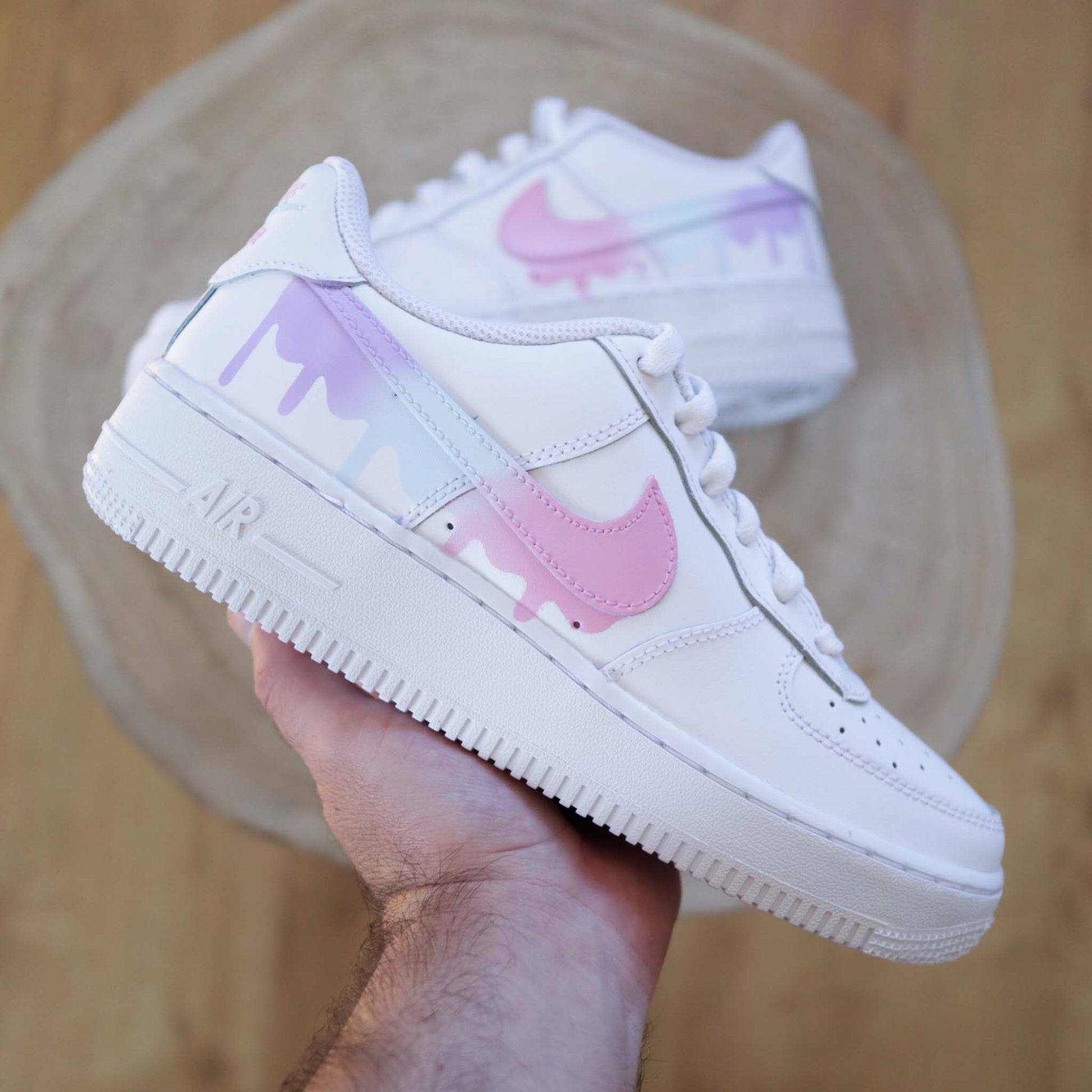 nike air force 1 custom pastel baskets nike rose pour femme sneakers personnalisées licorne baskets custom nike personnalisable