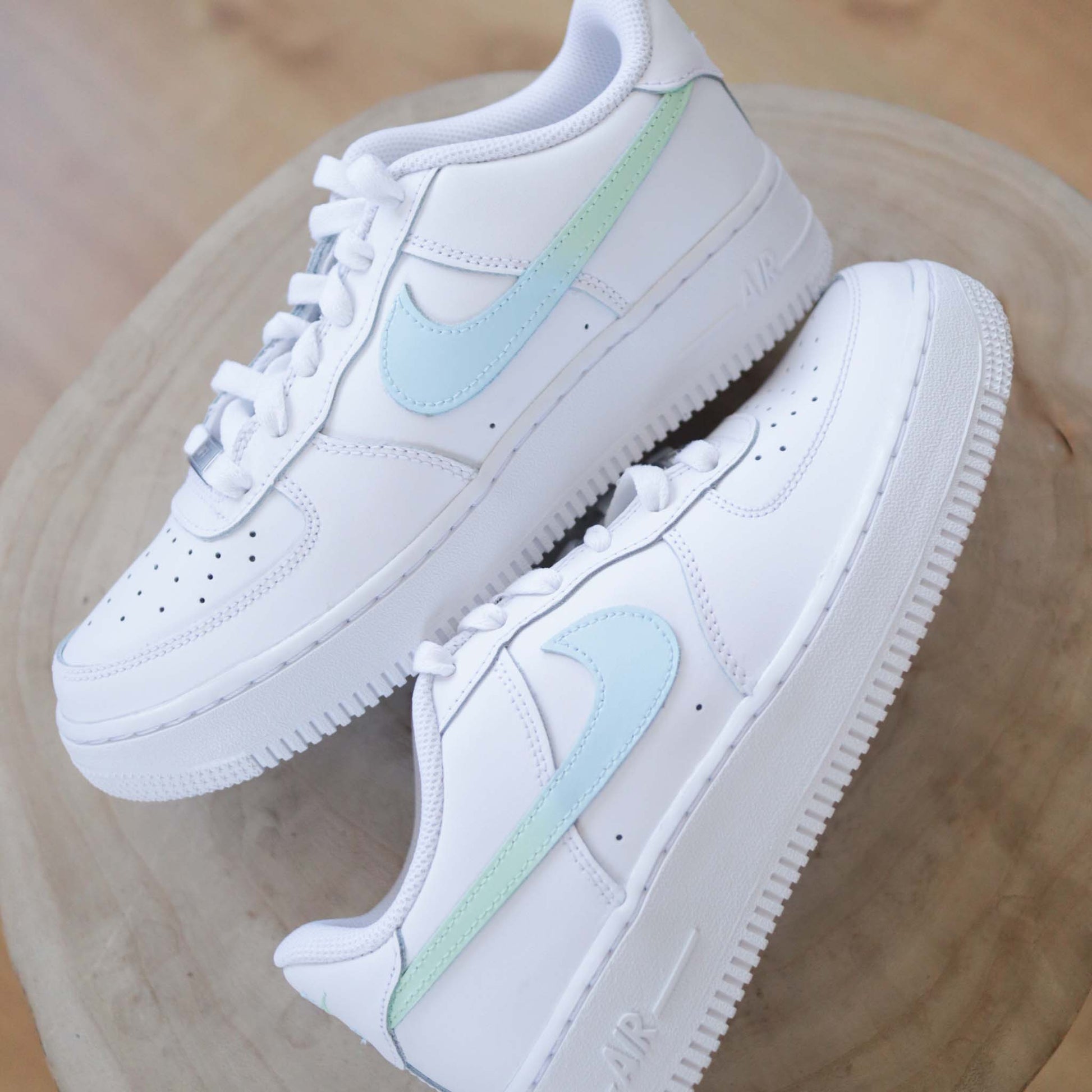 nike air force 1 pastel baskets custom pastel pour femme nike turquoise vert pastel sneakers af1 custom