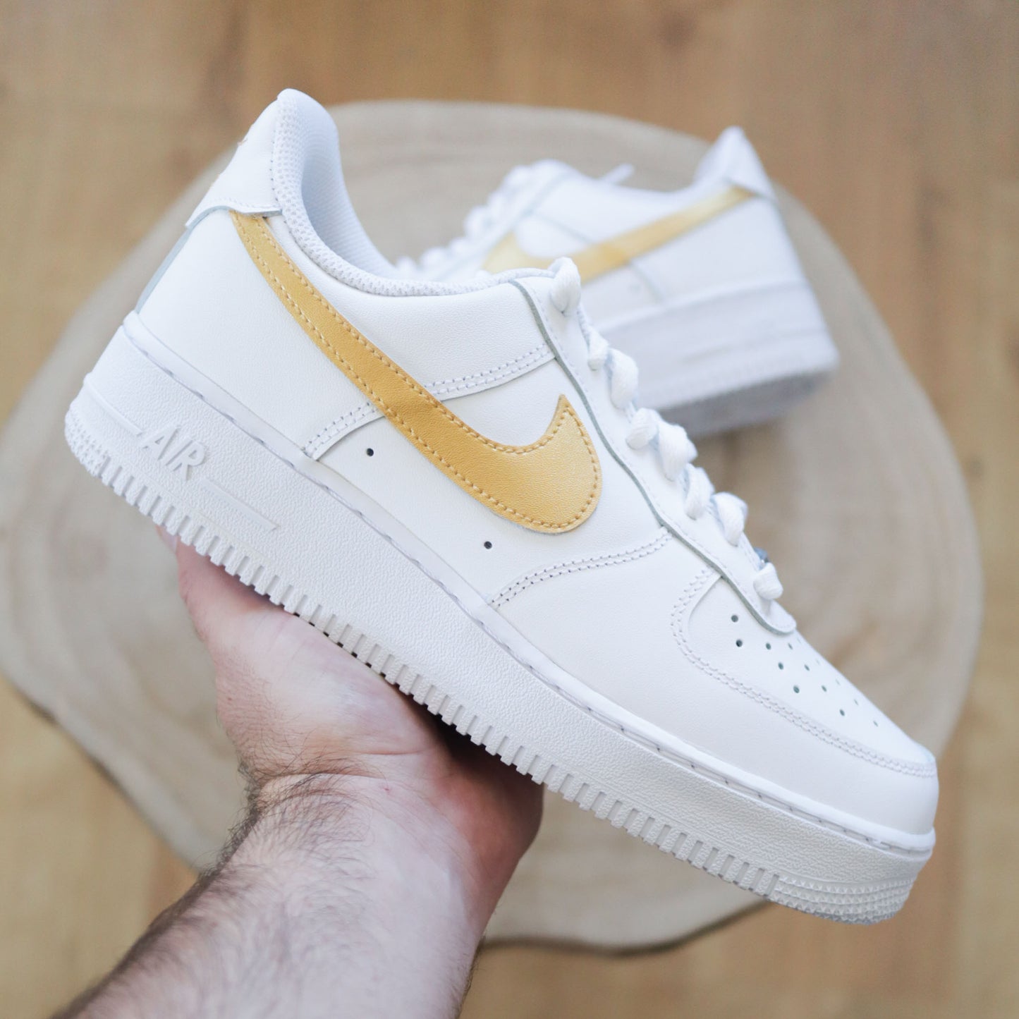 nike air force 1 doré air force one custom gold baskets custom femme sneakers personnalisées af1 enfants